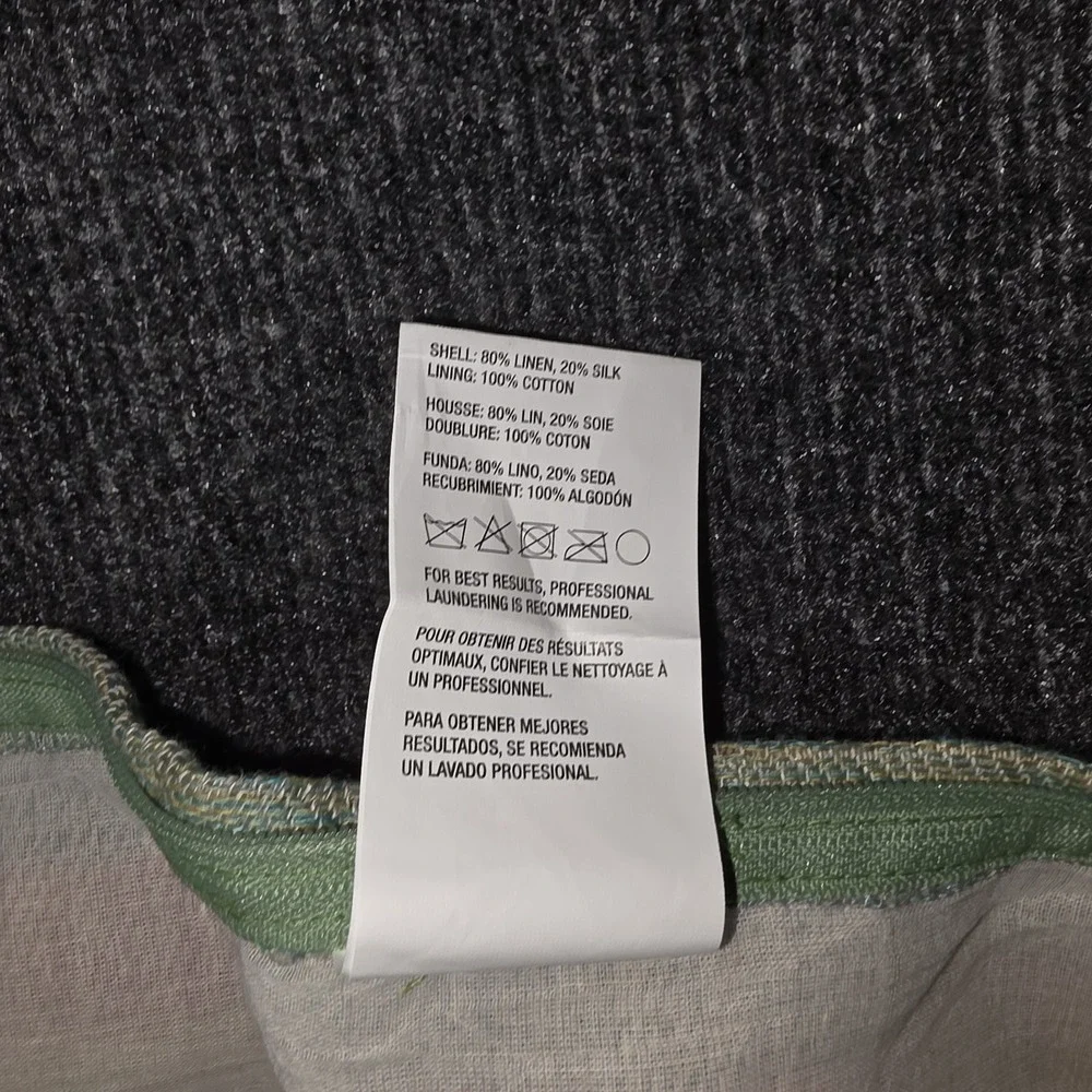 Crate and Barrel Calera Throw Pillow Cover Linen Silk Cotton 22x15 in Multicolor